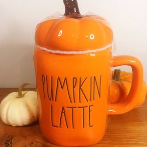Rae Dunn Fall Autumn Orange Pumpkin Latte Topper Mug